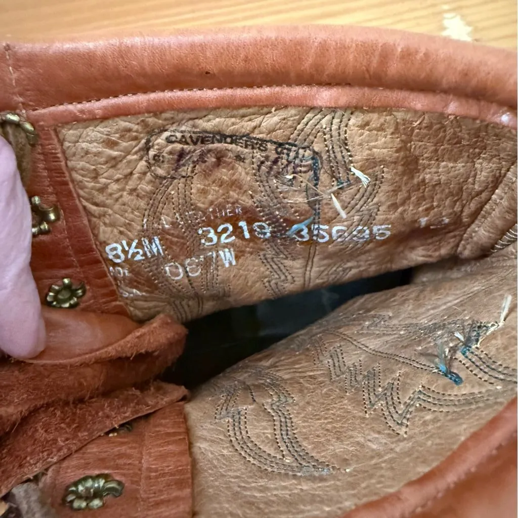 Rare Vintage Larry Mahan Leather Kiltie Lace Up Western Boots Brown Size 8.5 - Image 11