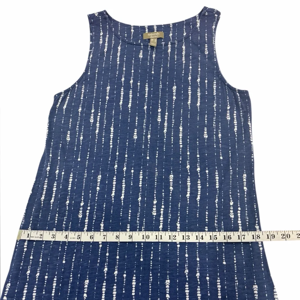 Naturals D&Co Navy & White Striped Coastal Maxi Shift Dress Size Small Vacation Blue - Image 10