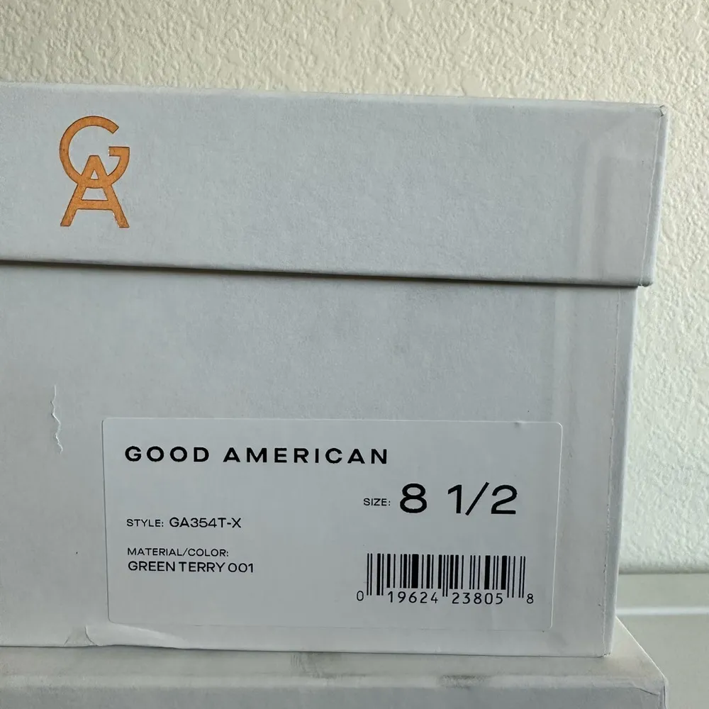 Good American Green Terry Heels size 8.5 NIB - Image 6
