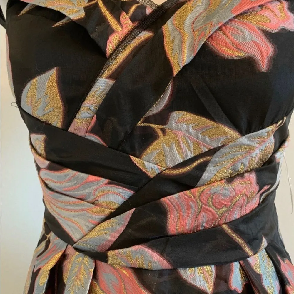 Aidan Mattox Floral Jacquard Off Shoulder Gown - Image 15