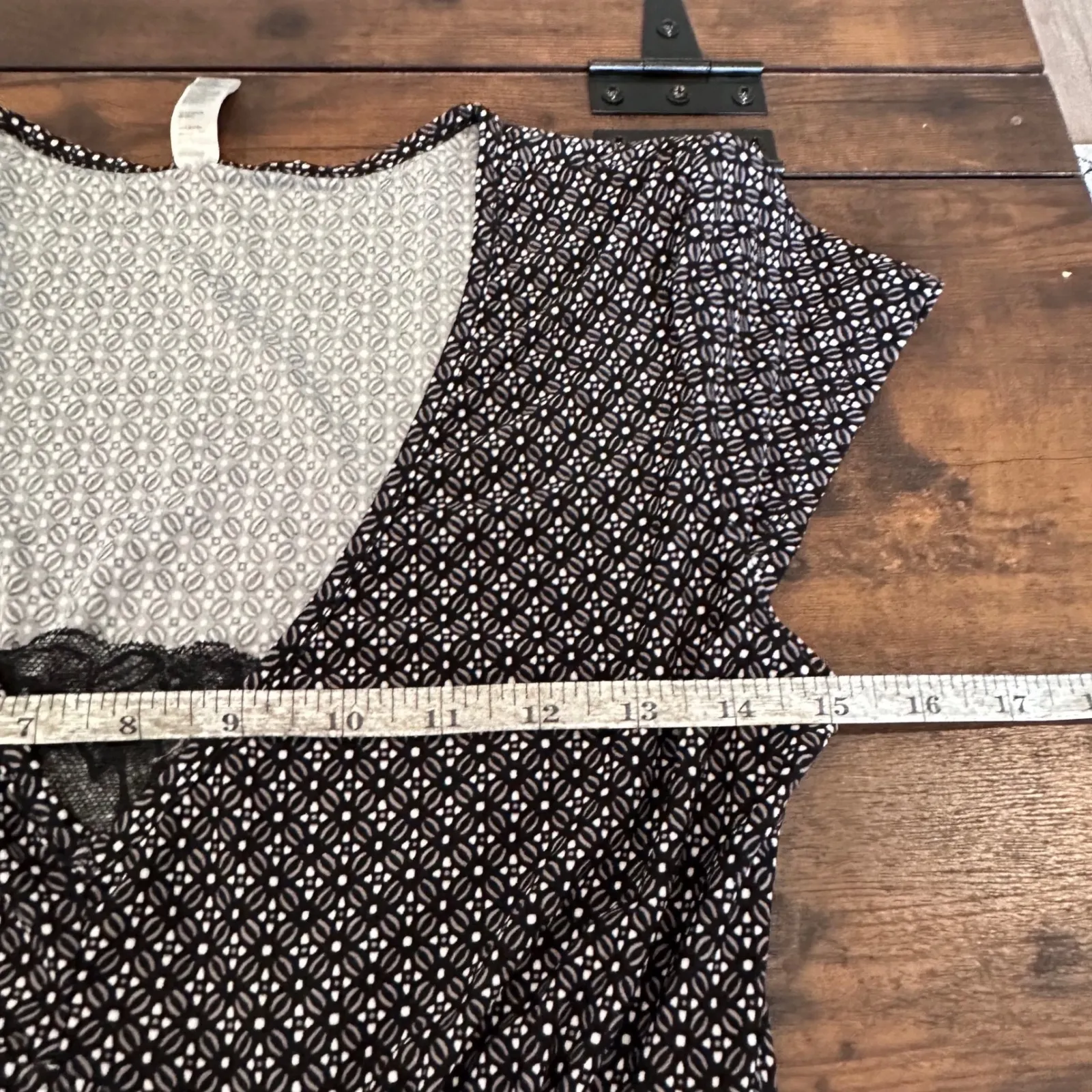 Marilyn Monroe Womens Pajama Set Black Geometric Print Cap Sleeve Top Pants S - Image 9