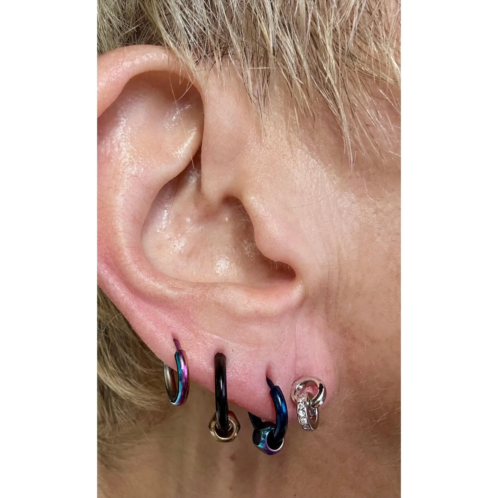 .925 Silver Moissanite Circle Drop Earrings - Image 8