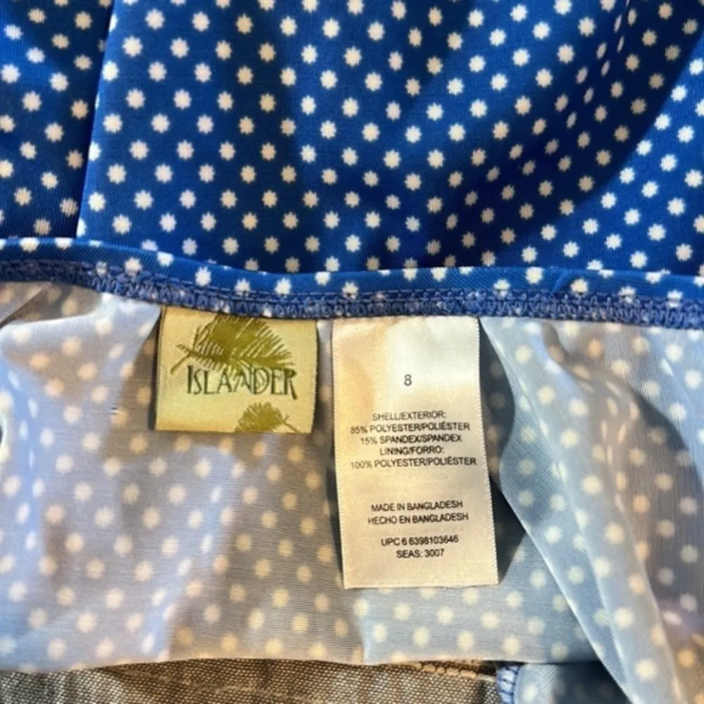 Pinup Vintage Style Blue Polka Dot Islander Swimsuit Size 8 GUC #1921 - Image 6