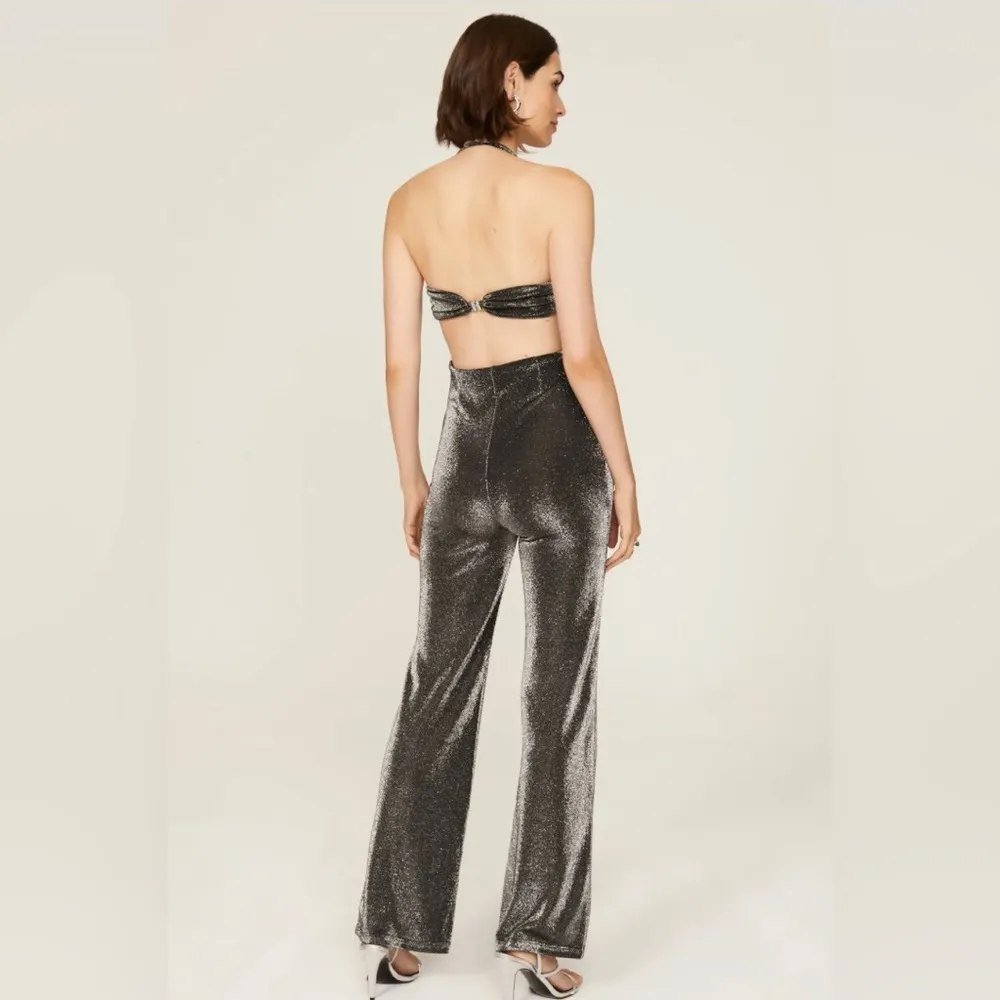 Isha Jumpsuit Cutouts Gunmetal Wet Look Silver EU38 6 - Image 3
