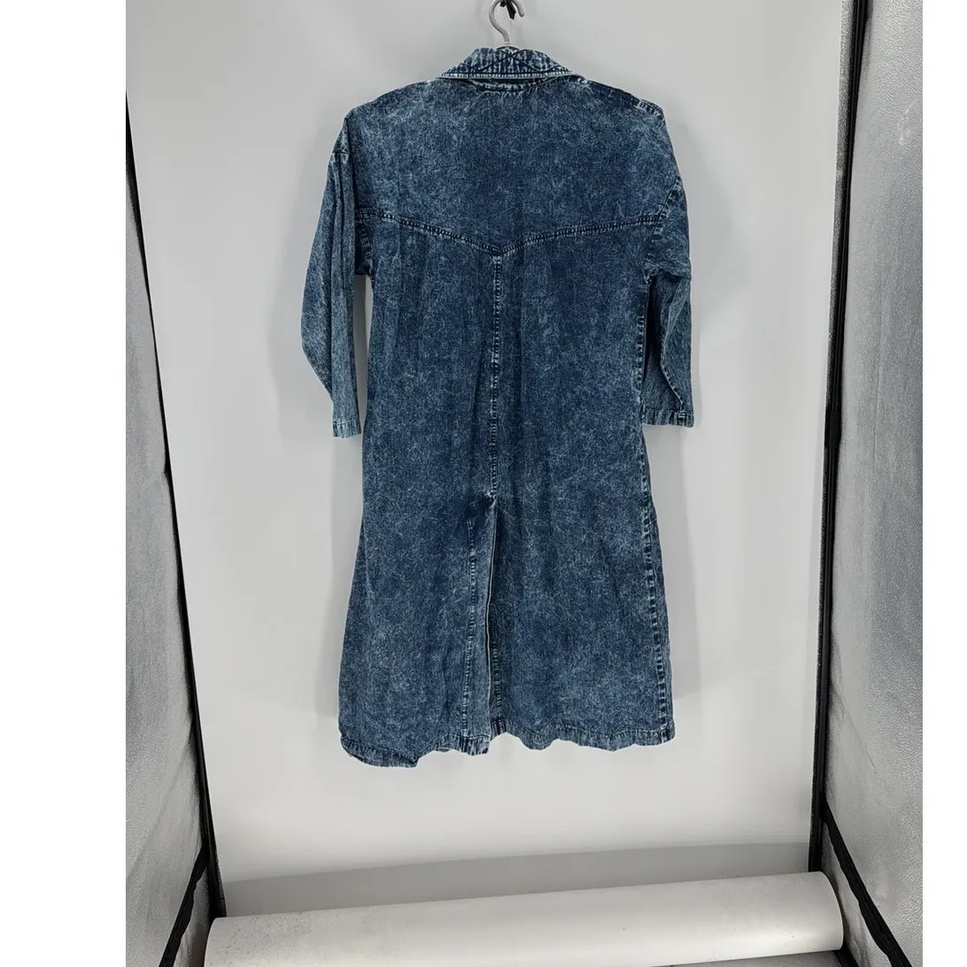 Vintage Acid Washed Jean Duster from PG Collections western NFR 80s size L Size L - Image 8