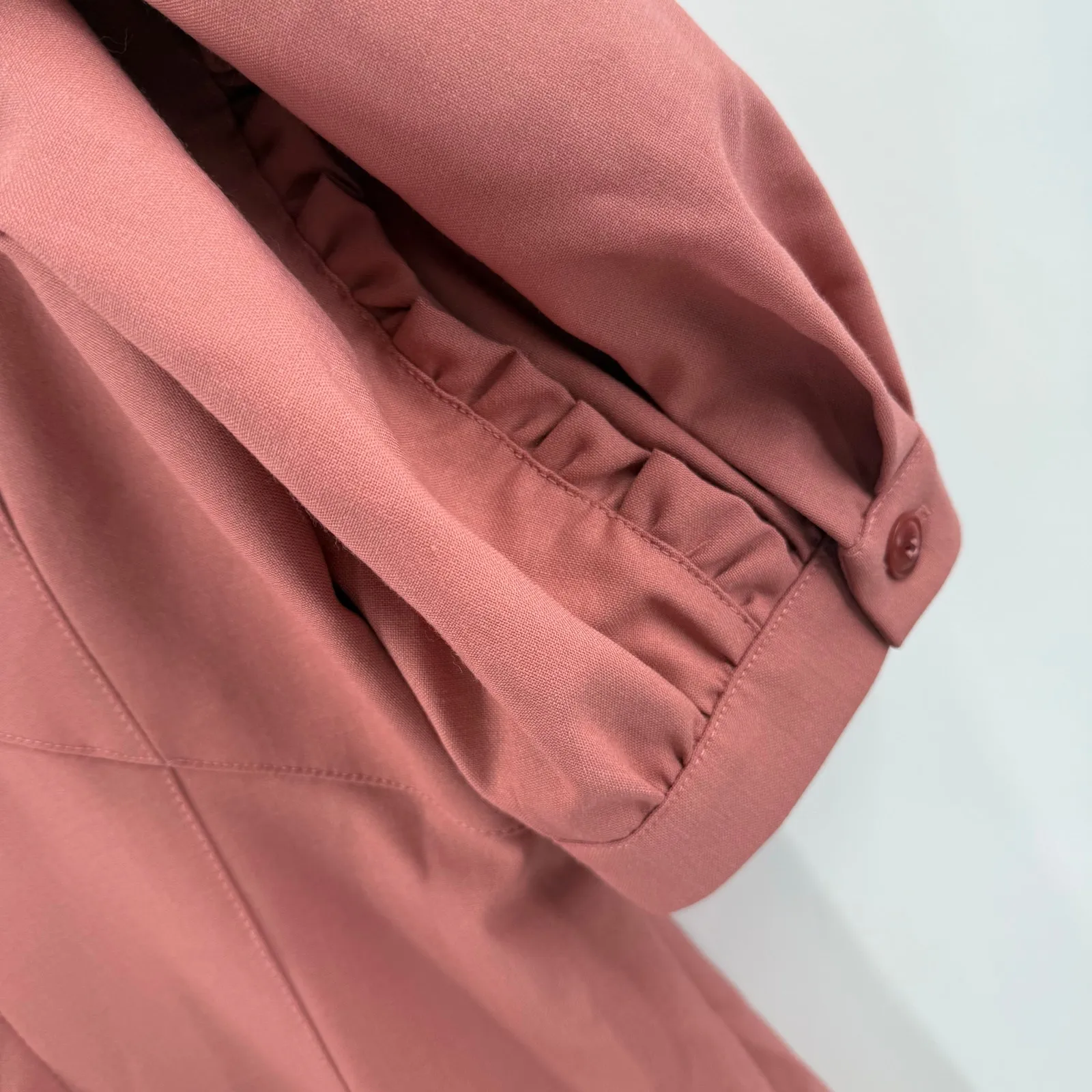 Sea New York Hayes Dress Size 4 Empire Midi Rose Pink Wool Blend Designer Luxury - Image 13