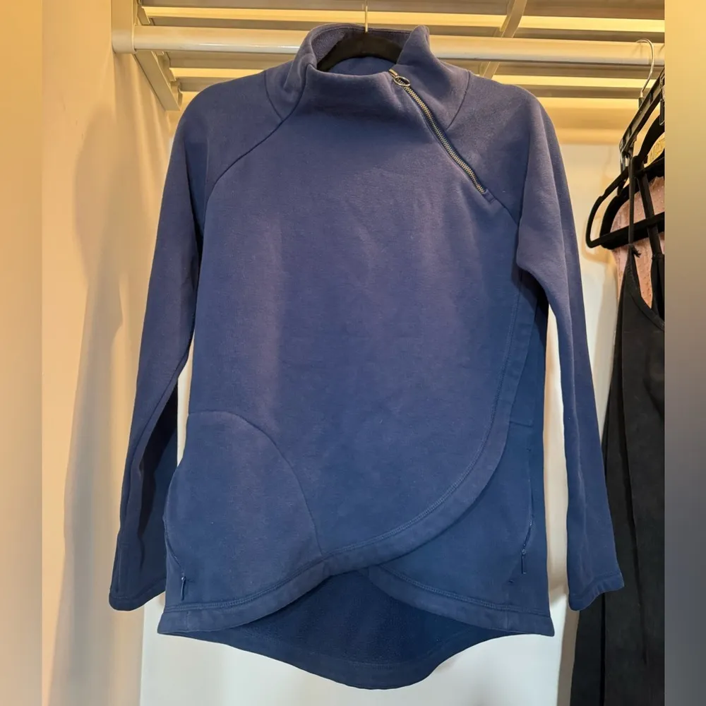 Athleta  Cozy Karma Asym Pullover - Navy Blue - S - Image 6