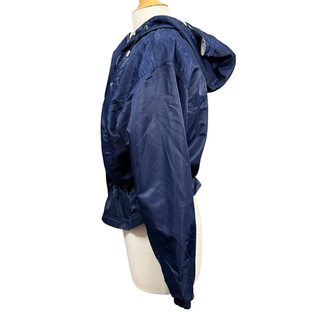 Nike Y2K Women’s Navy Blue Hooded Windbreaker Jacket Size Small - Image 8