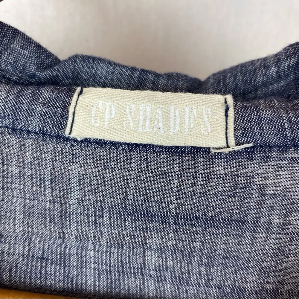 CP Shades Gray Button Down Long Sleeve 100% Cotton Blouse Top L - Image 4