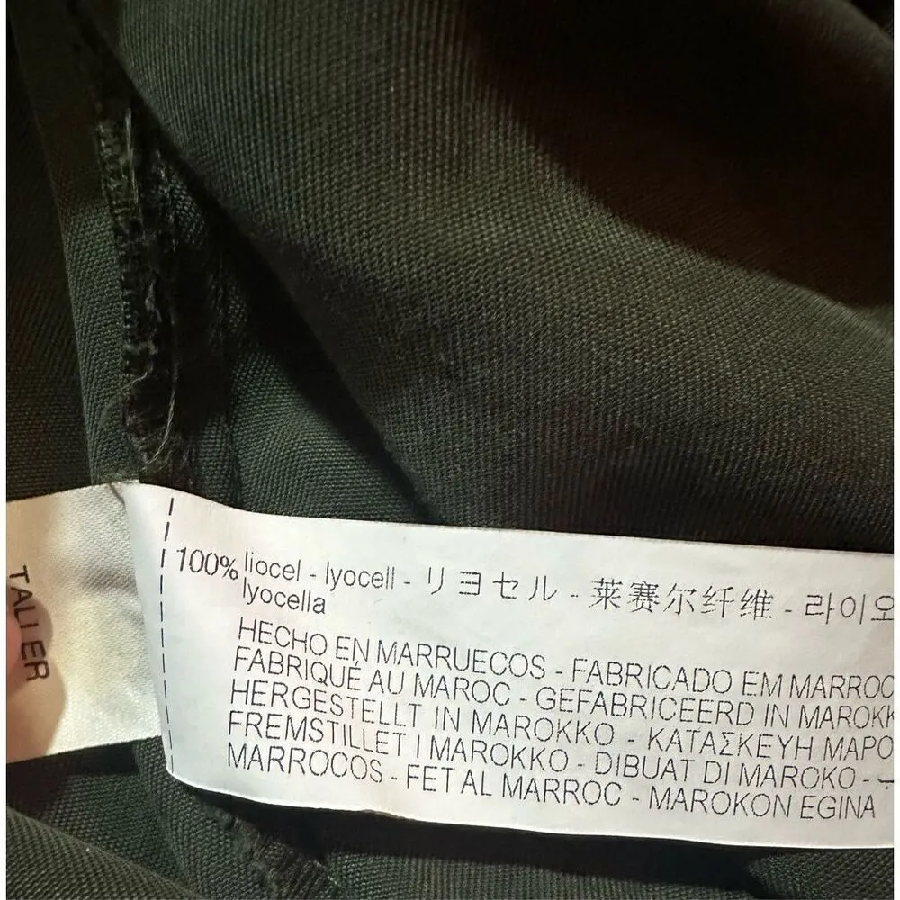 NWT Zara Army Green Women's Lyocell Shirt Dress Sz M - Image 11