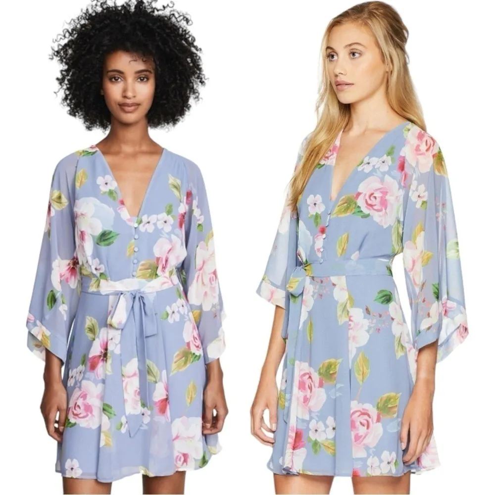 Yumi Kim Sweet Sunrise Dress in Ohana Stone Size Small Floral Periwinkle - Image 8