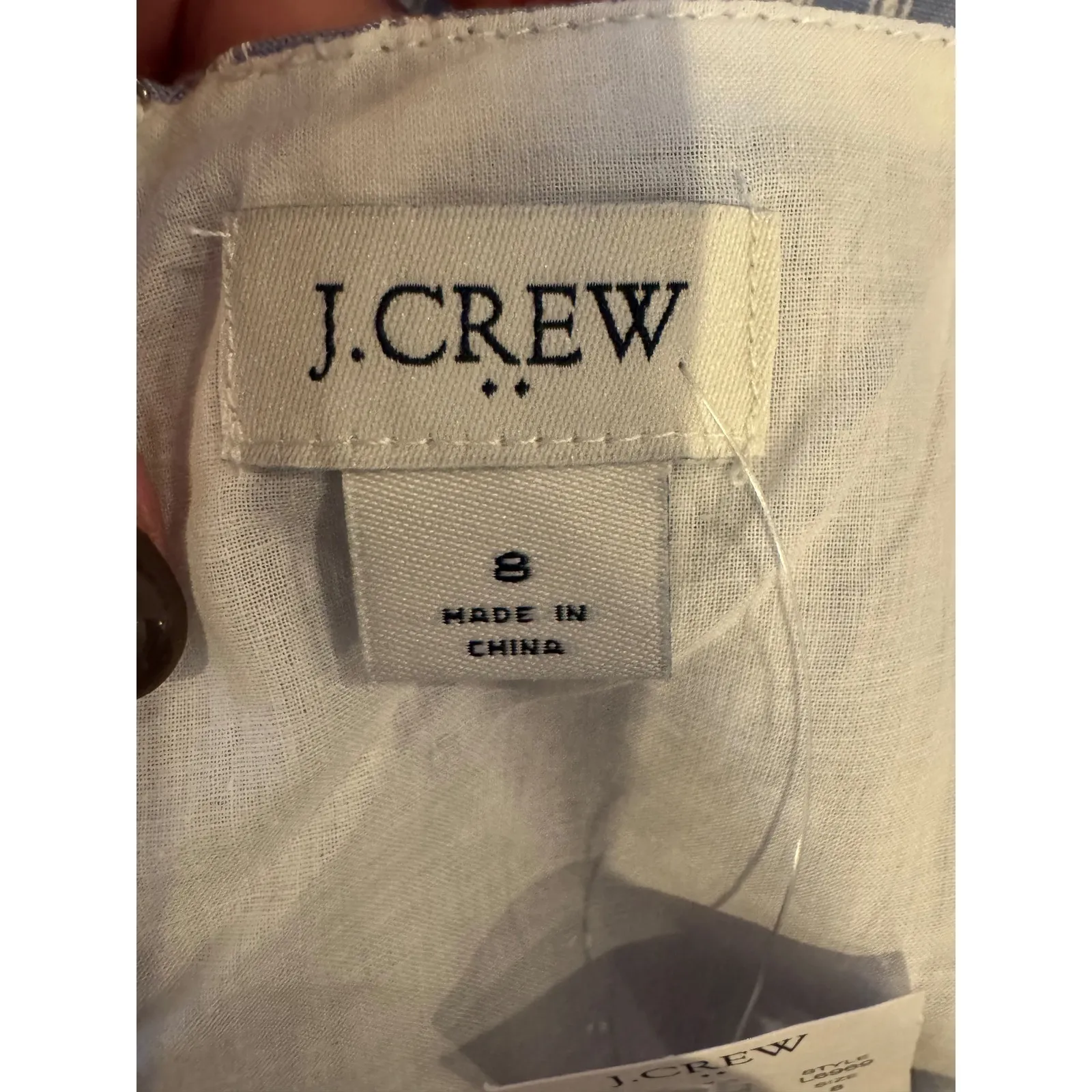 J Crew Jumpsuit Women 8 Blue White Striped Tie Front Cropped Wide Leg NWT Preppy - Image 10