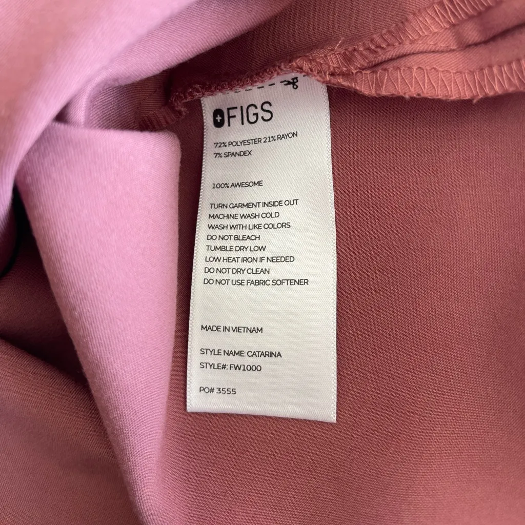 FIGS  Catarina One Pocket Scrub Top Mauve Size Small - Image 6