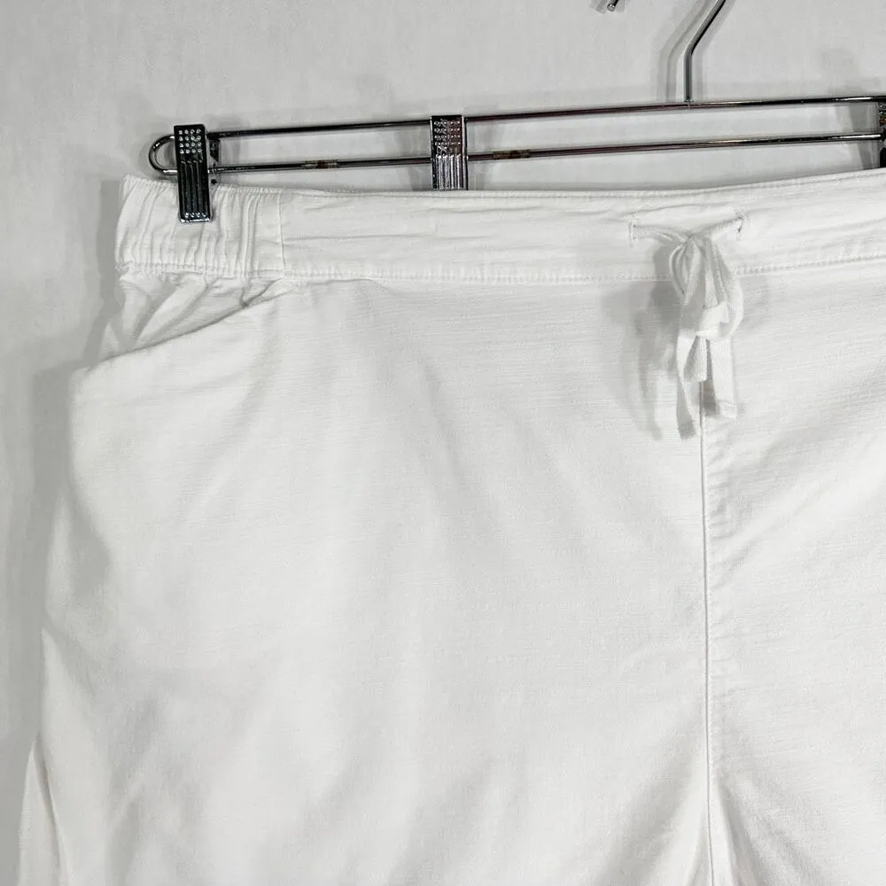 Lane Bryant Plus Size 26 28 Shorts White Elastic Waist Drawstring High Rise 1569 - Image 3