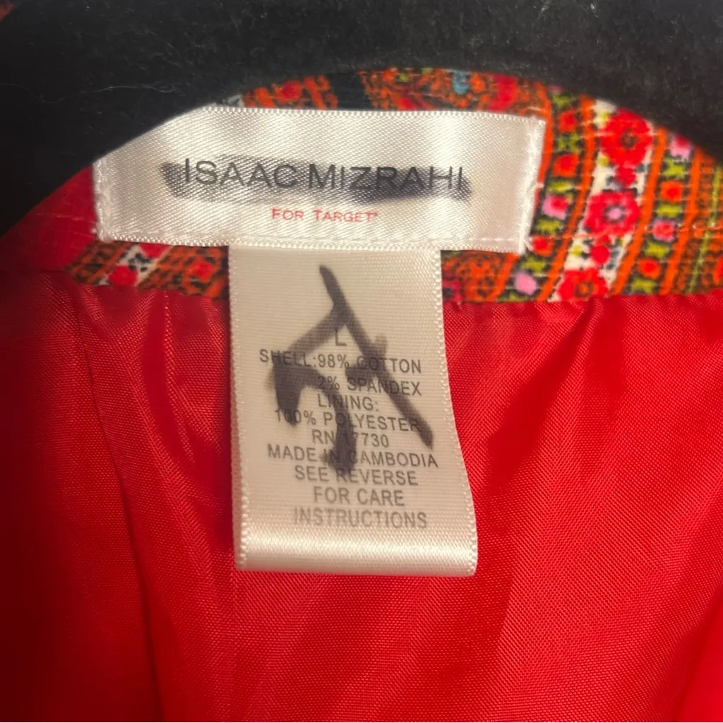 Isaac Mizrahi Target Red Paisley Velvet Blazer Retro Statement Jacket L ChicEdit - Image 5