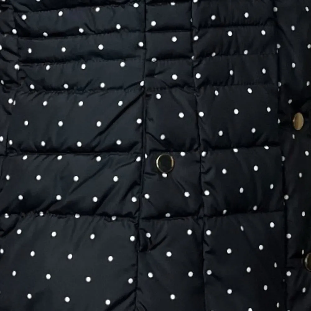 Charter Club Vest Quilted Puffer Snap Closure Black Polka Dot Women’s Size PXL - Image 9