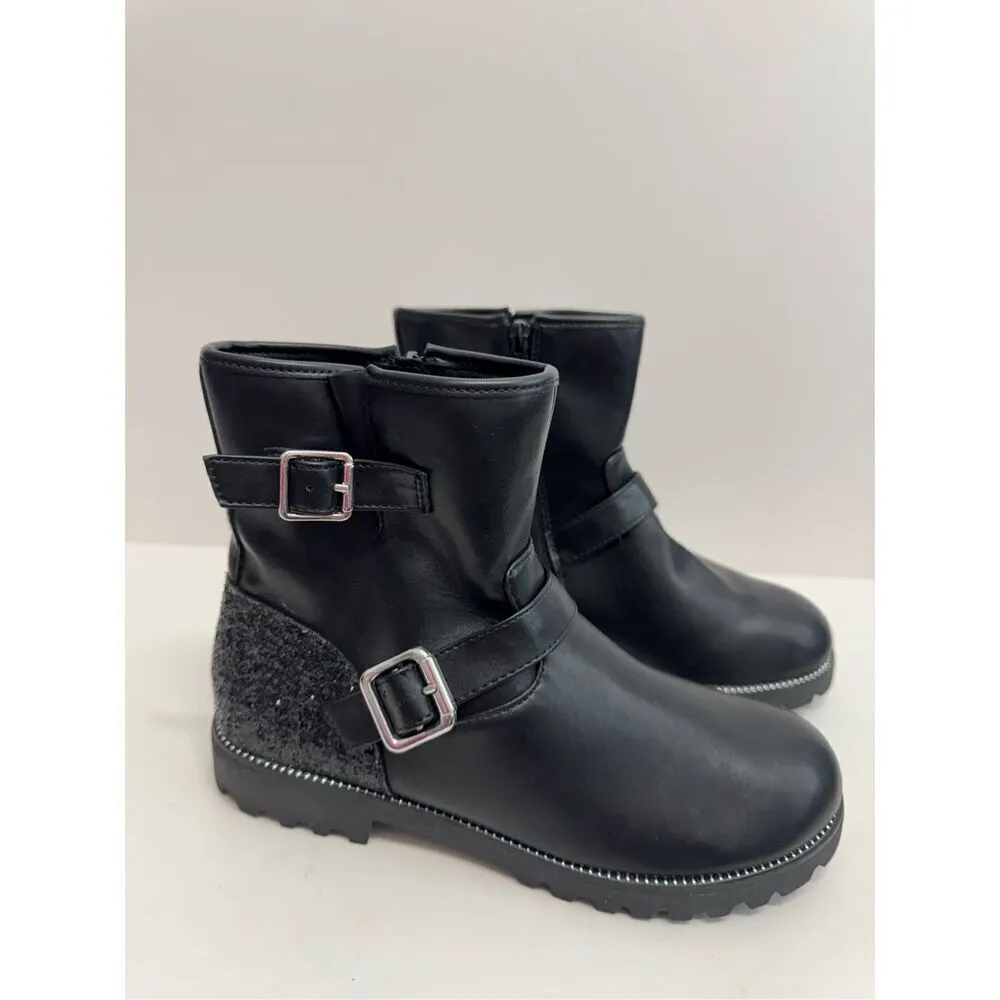 Harper Canyon Boots Size 5‎ Black Buckle Detail Lug Sole Block Heel Side Zip NEW Black - Image 2