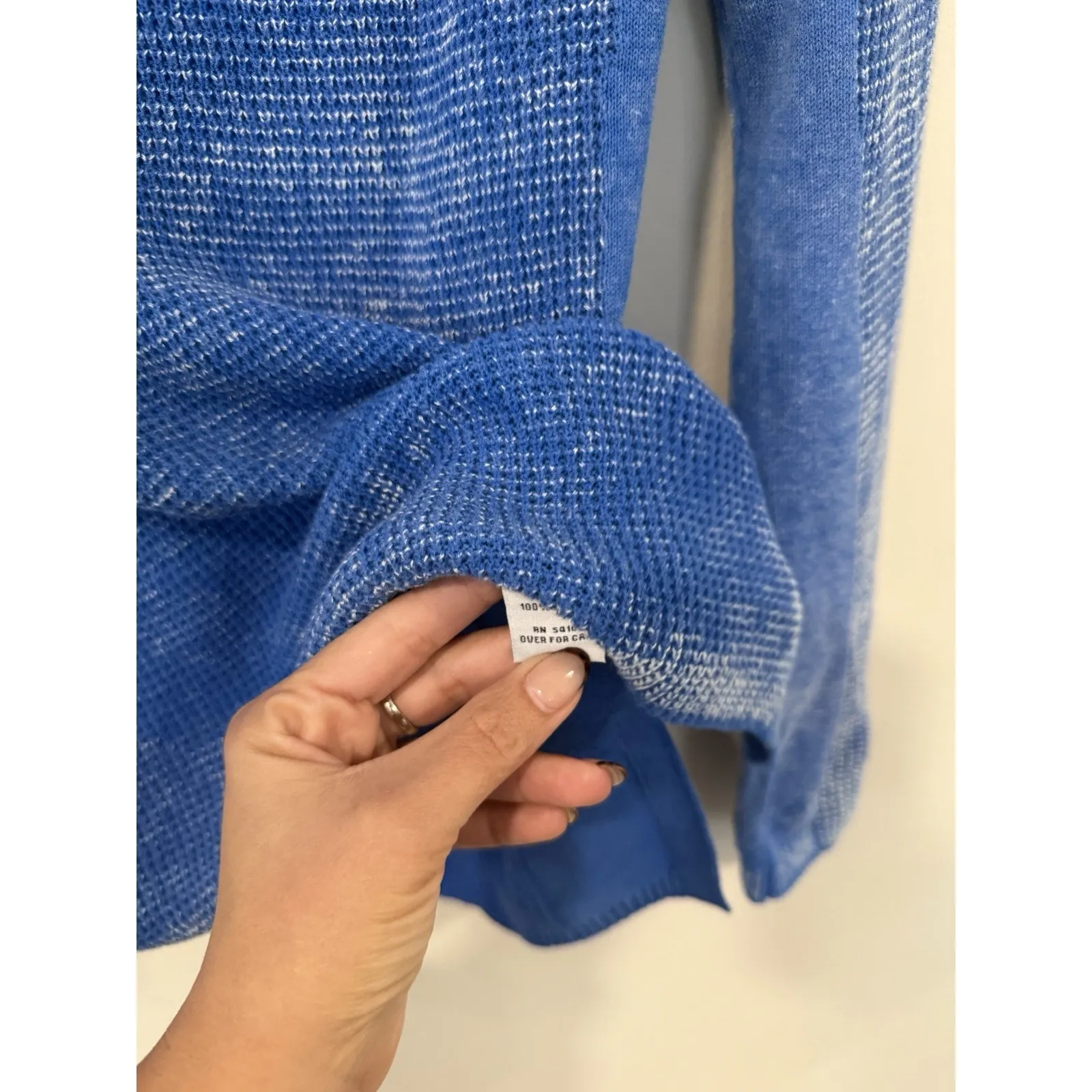 Elliott Lauren Women's 100% Cotton Waffle Knit Shirt Size Small 2335 Blue - Image 5