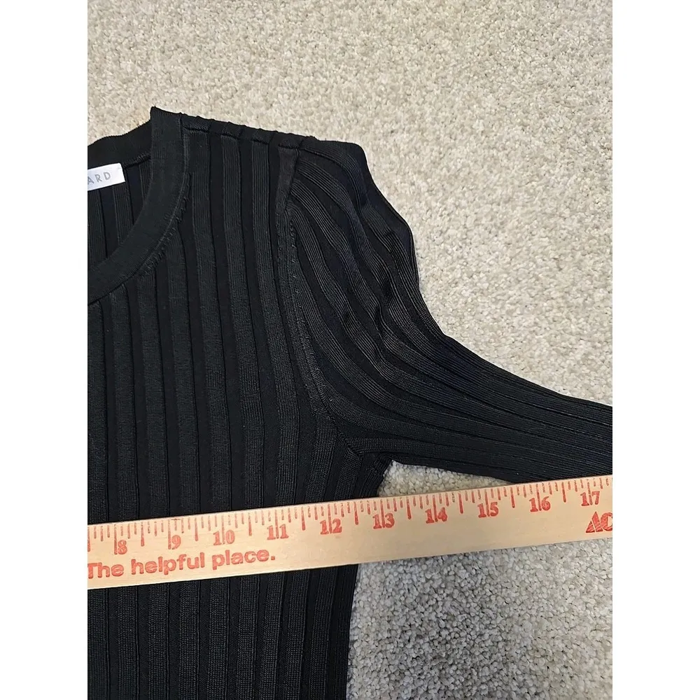 Veronica Beard Top Dillon Black Ribbed Knit Sz XS Crewneck Pullover Stretch NWOT - Image 9