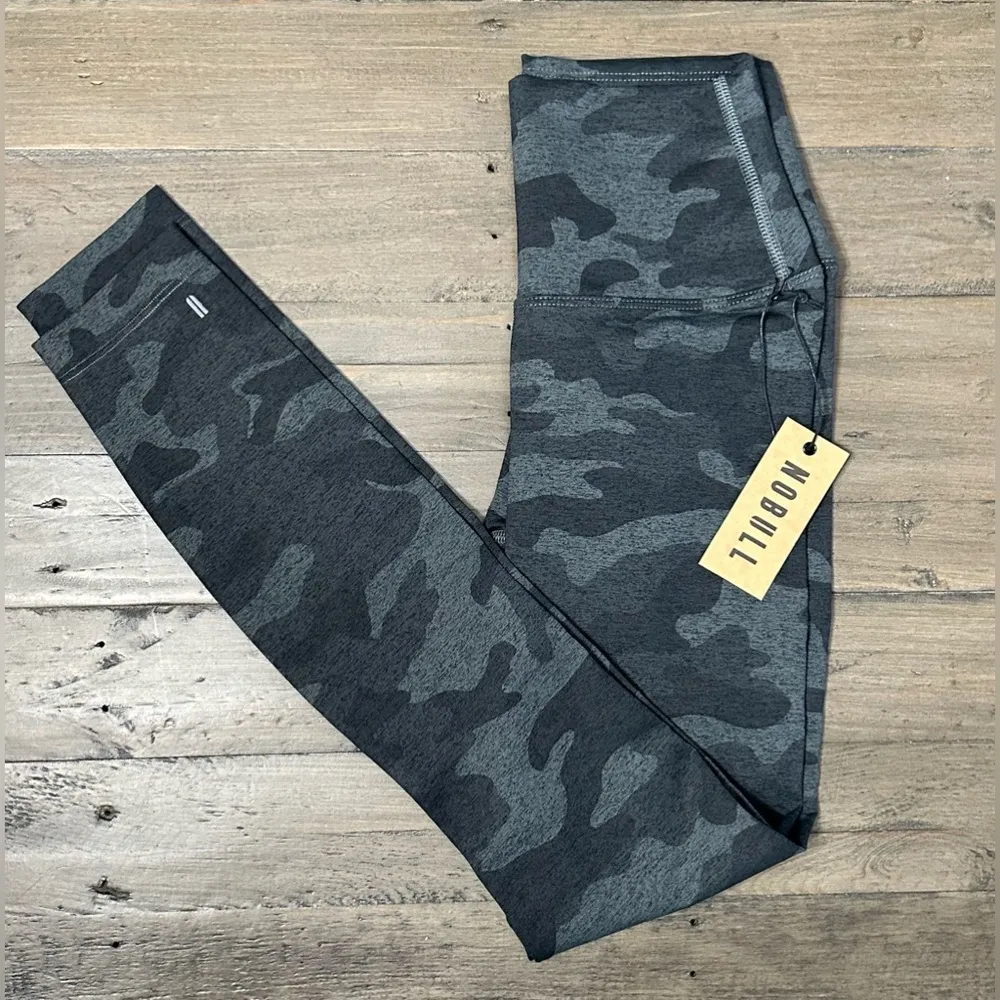 NWT NOBULL High-Rise Plush Heather Tight - XS - Charcoal Camo (Gray) - Image 3