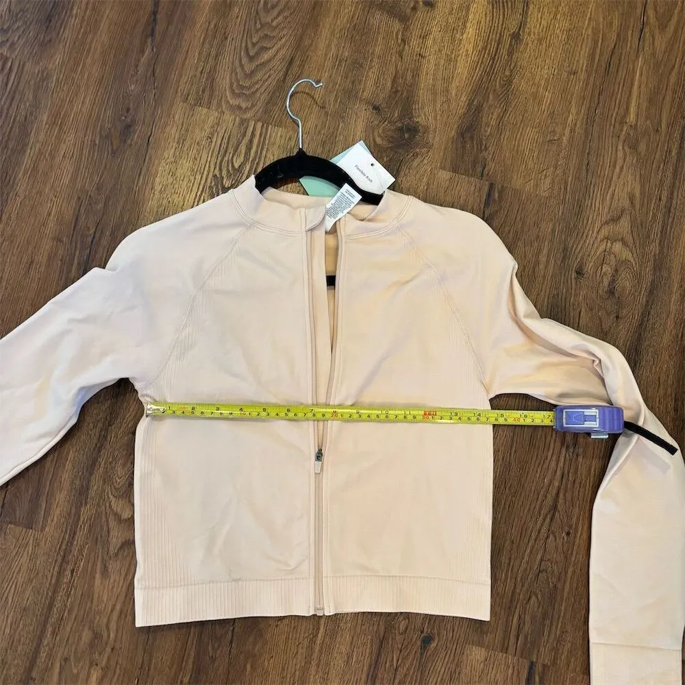 JoyLab Women's Beige Zip-Up Jacket Size M Lightweight Breathable - Image 8