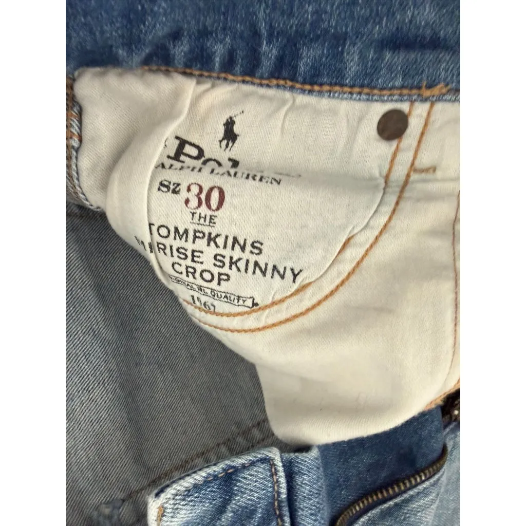 POLO Ralph Lauren Tompkins Mid Rise Distressed Skinny Jeans Size 30 - Image 9