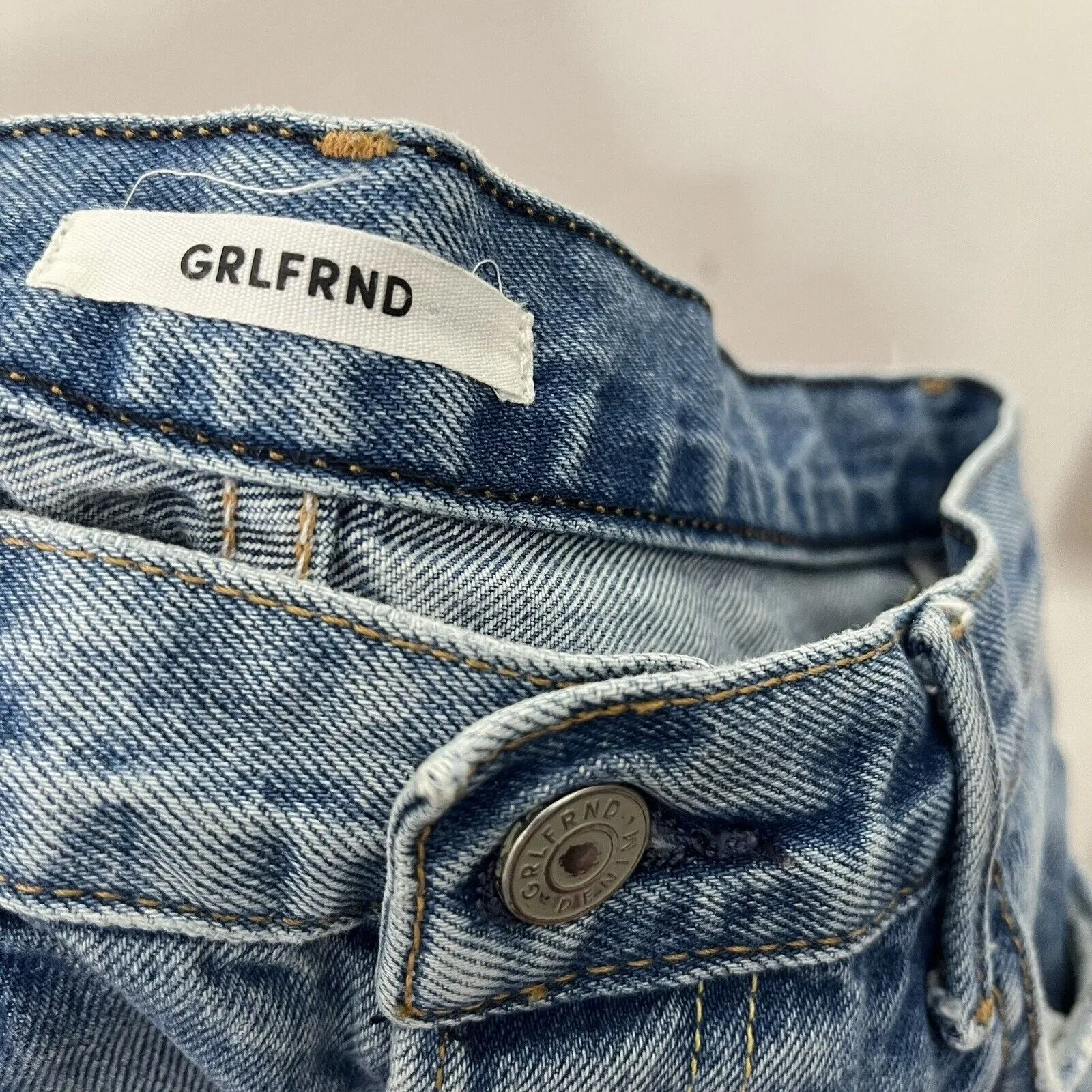 GRLFRND Karolina High Rise Jeans Women’s 27 Petite Distressed Raw Hem Cotton - Image 11