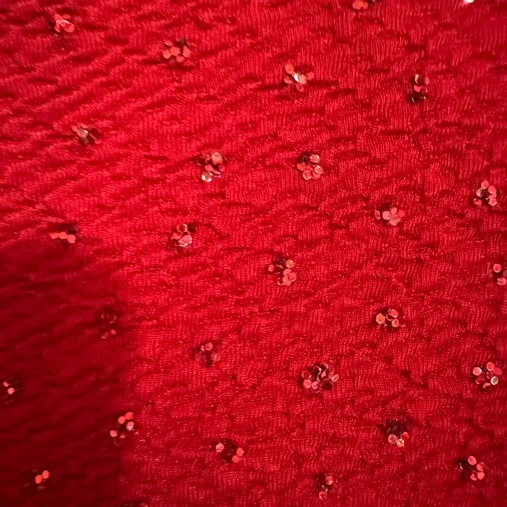 Vintage Sag Harbor Jacket Snap Up Women Size 10 Red Long Sleeve Formal Party - Image 3