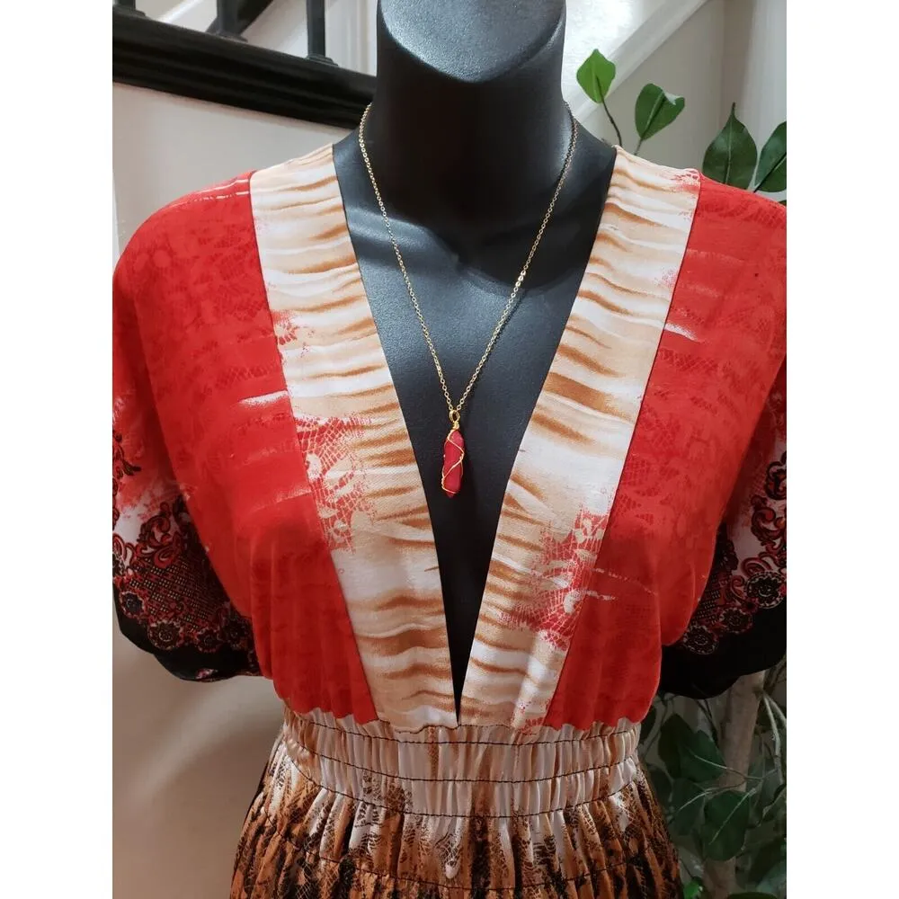 Women's Multicolor Floral 100% Polyester Short Sleeve V - Image 11