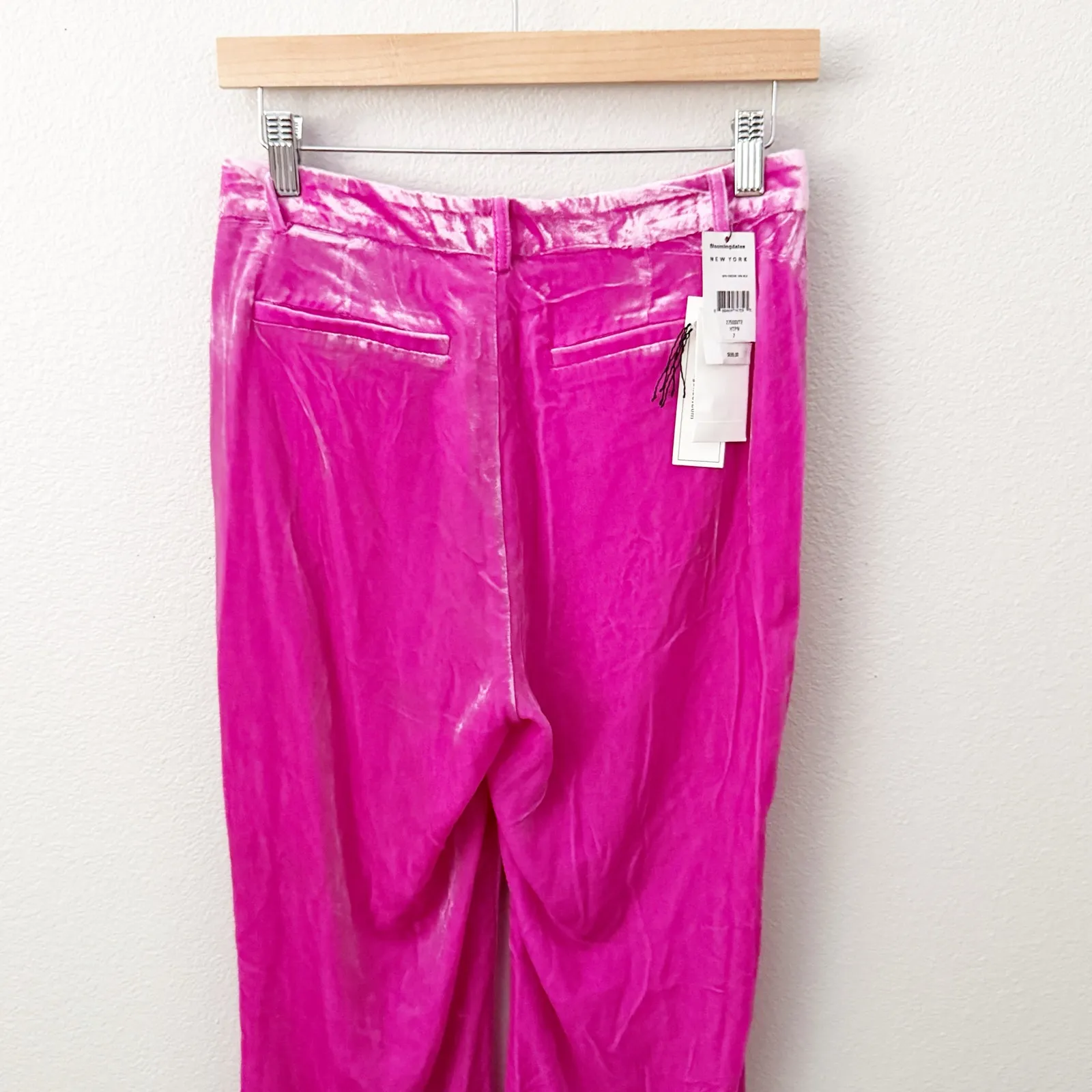 L'AGENCE | Hot Pink Velvet Flared Lane Trouser Flare High Rise Viscose Blend | 2 - Image 7