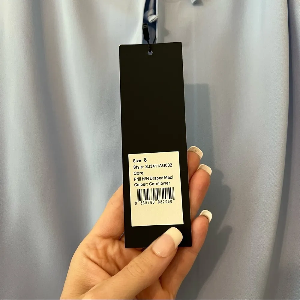 SHONA JOY Frill High Neck Maxi Dress Cornflower - Image 12