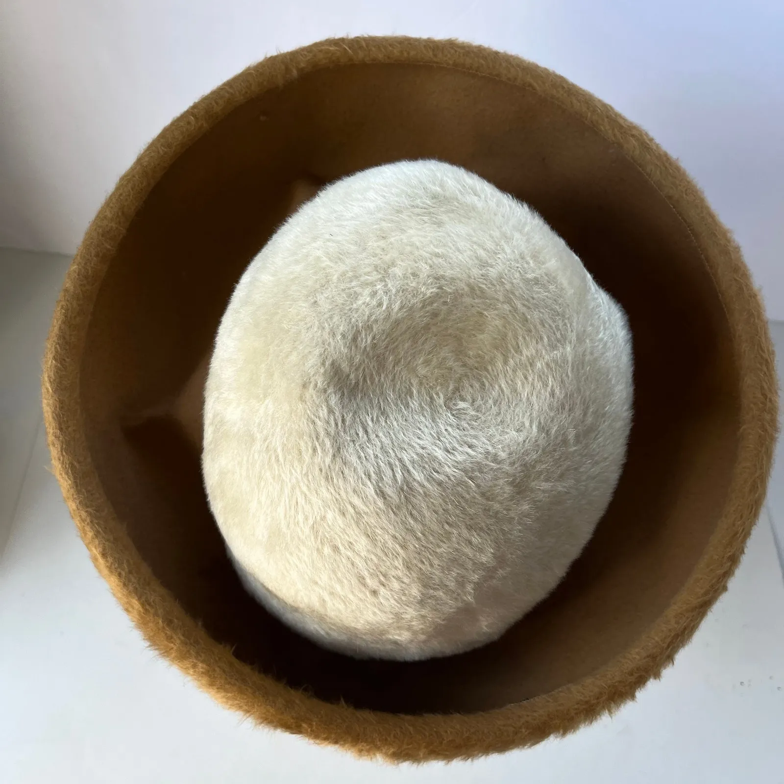 Vintage Jacques Heim Paris Fur Felt Hat Midcentury Mod 1960 Jackie O Retro Jewel Tan - Image 5