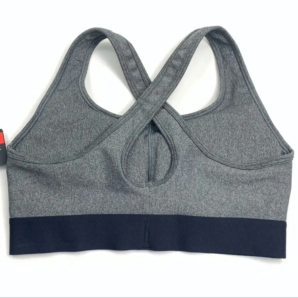 NEW Under Armour Mid Impact Sports Bra Athletic Active Compression Black Grey - Image 3