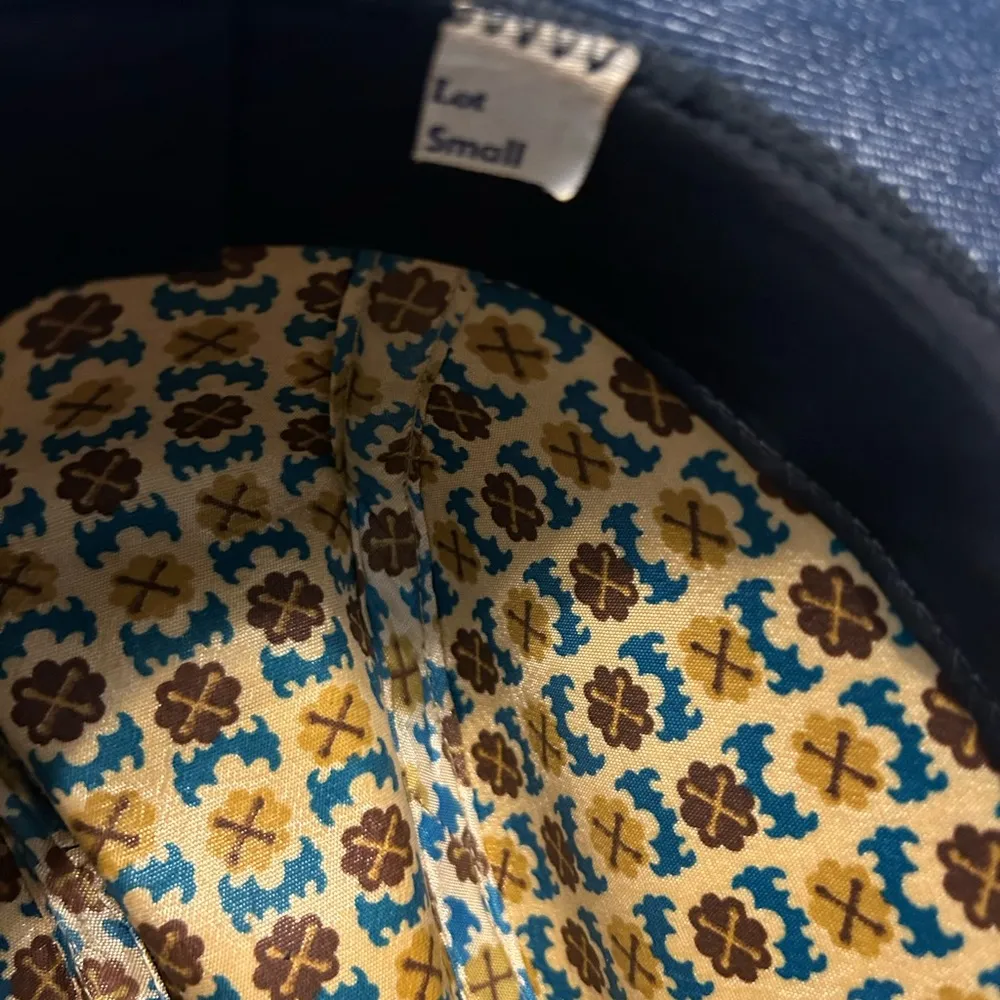 Vintage Denim Cowboy Hat Union Made Brass Horse Braid size small - Image 7