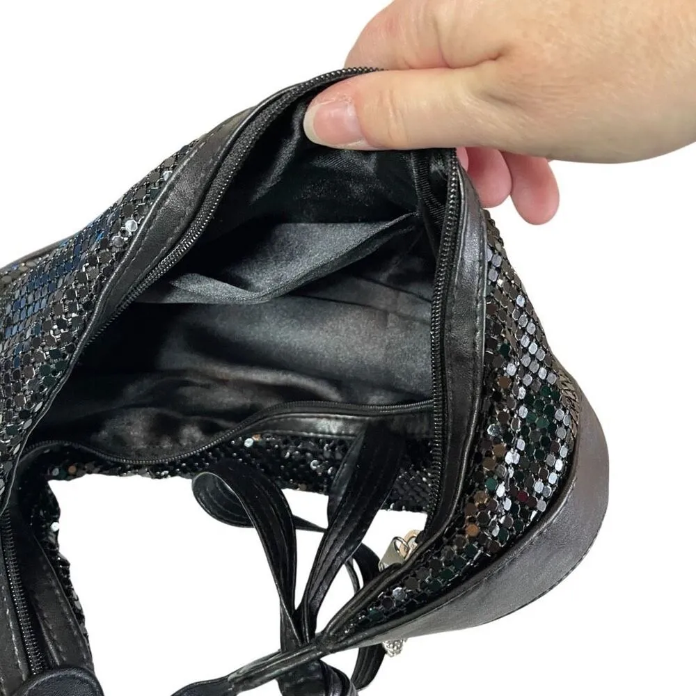 BLACK Sparkly‎ Soft Shell Evening Bag - Image 4