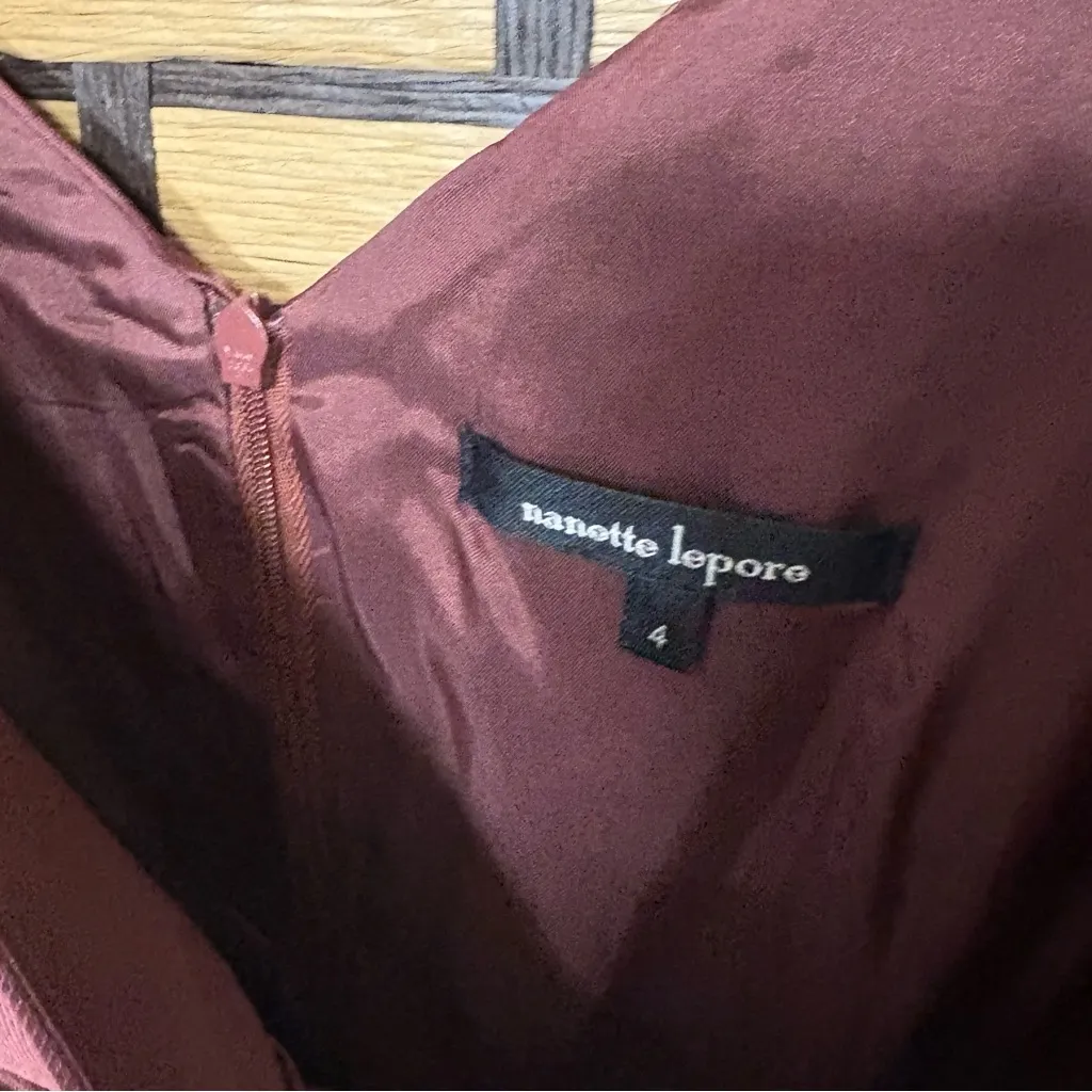Nanette Lepore Brown Satin Dress Size 4‎ - Image 10