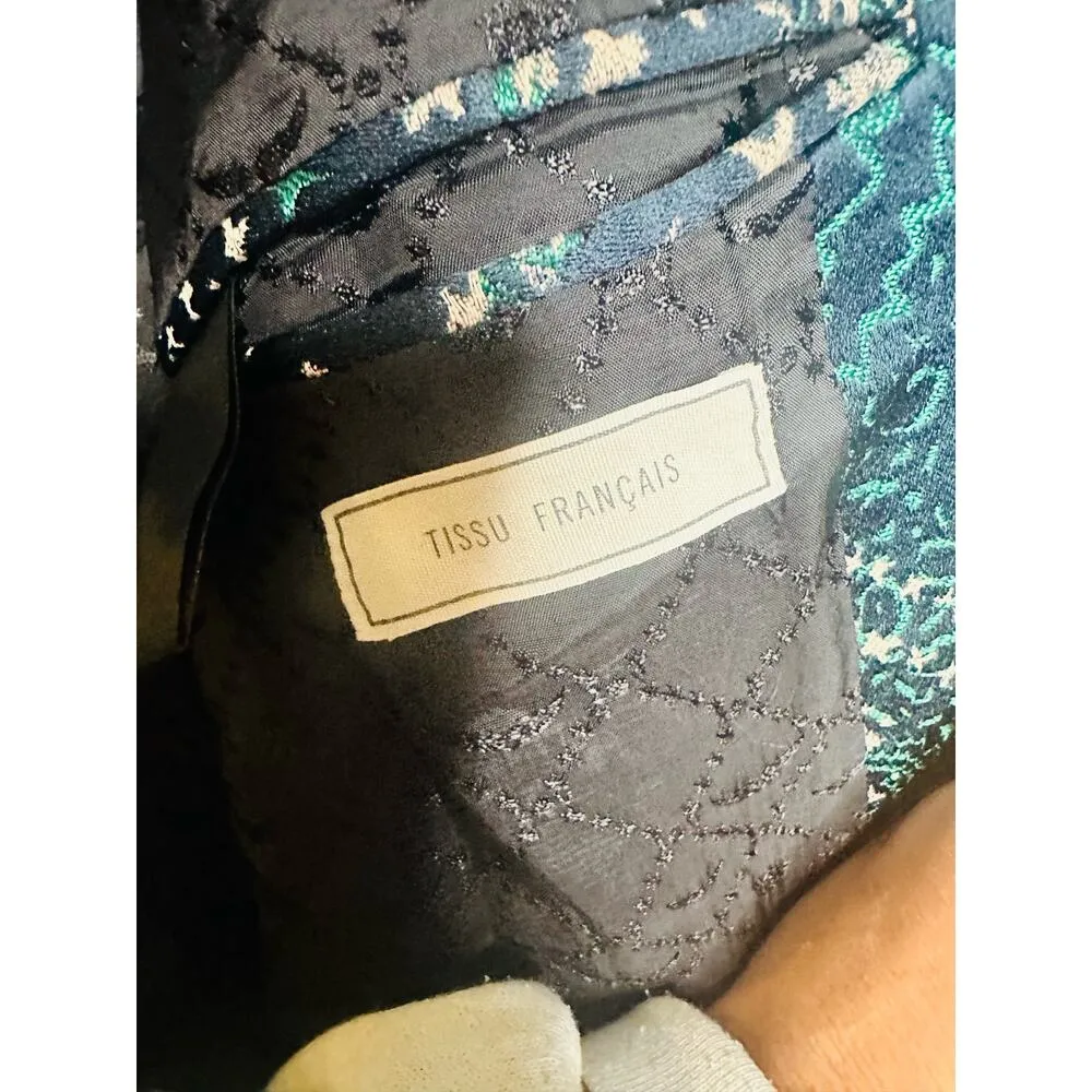 ZADIG & VOLTAIRE Viking Jac Glam Navy Jacquard Blazer Size 42 - Image 13