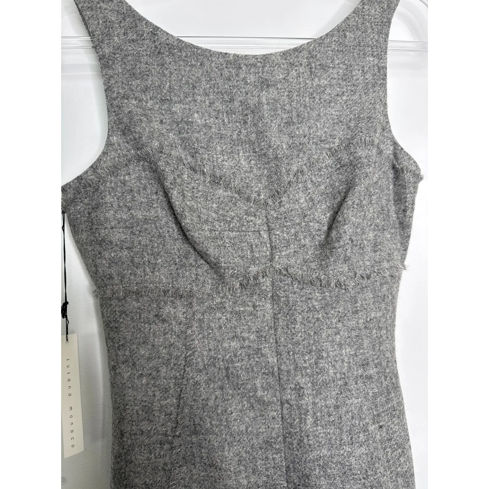 2000s Susana Monaco Lambswool Gray Sheath Dress Fall Hoilday Sz 2 - Image 7