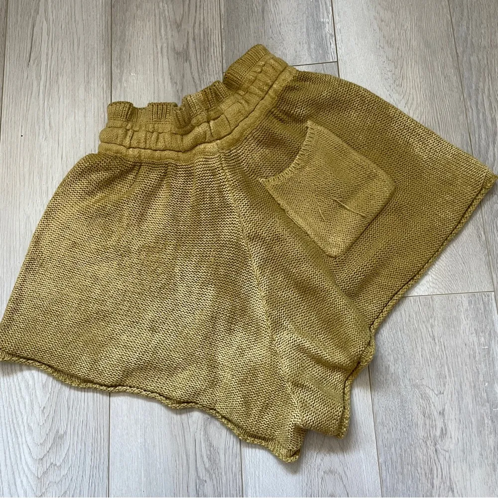 Free People Summertime Blues Knit Shorts Yellow (XSmall) bohemian oversized soft - Image 5