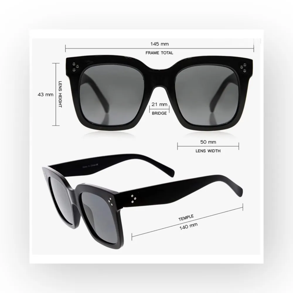 New Retro Oversized Square Sunglasses Sunnies ☻ Shiny Black ☻ Gradient Lenses ☻ - Image 6