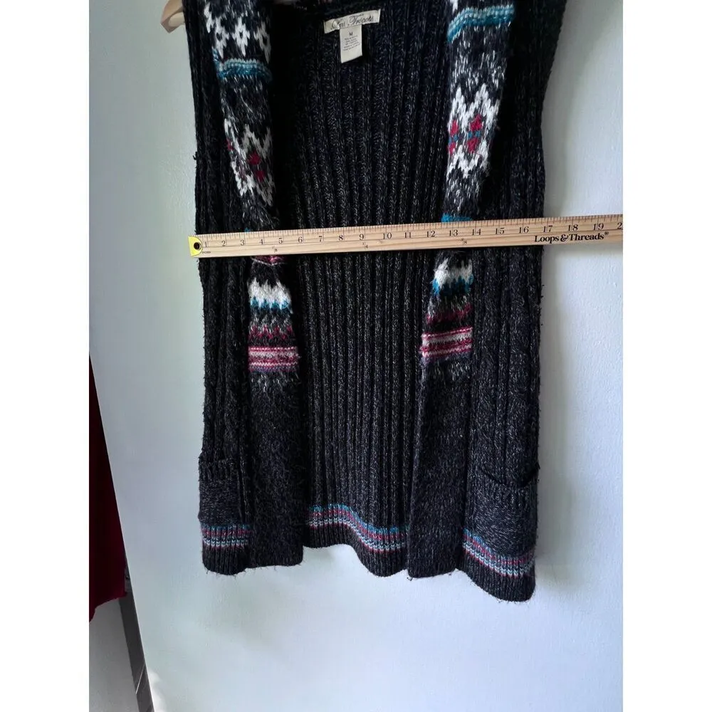 Les Tricots wool vests women sweater black multicolor M tribal luxu cozy medium - Image 8