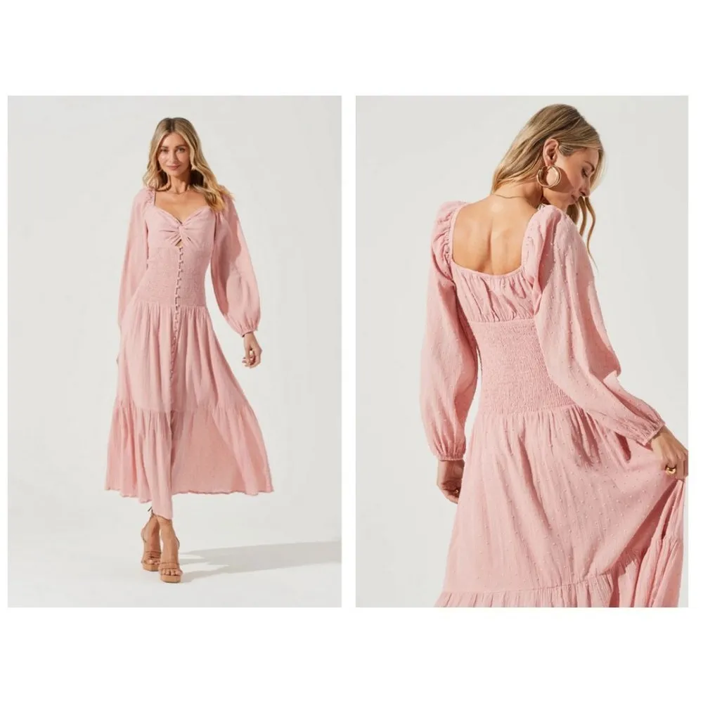 💕ASTR THE LABEL💕 Long Sleeve Twist Bust Dress ~ Soft Pink XL NWT - Image 3