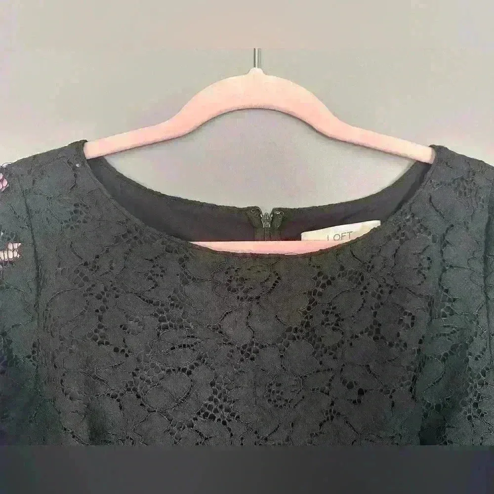 Loft Black Lace Long Sleeves Dress (33) - Image 7