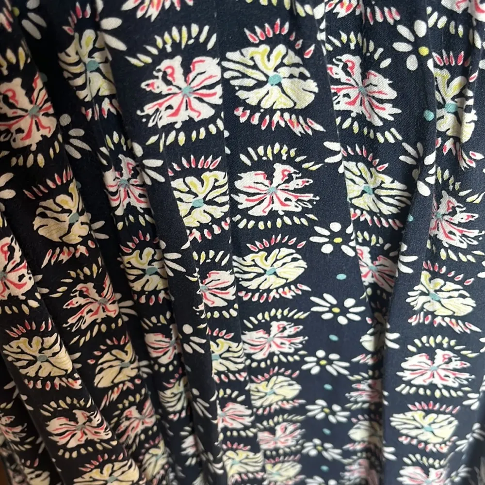 Umgee Babydoll Short Dress Flowy Navy Blue Floral Boho Tunic - Image 4