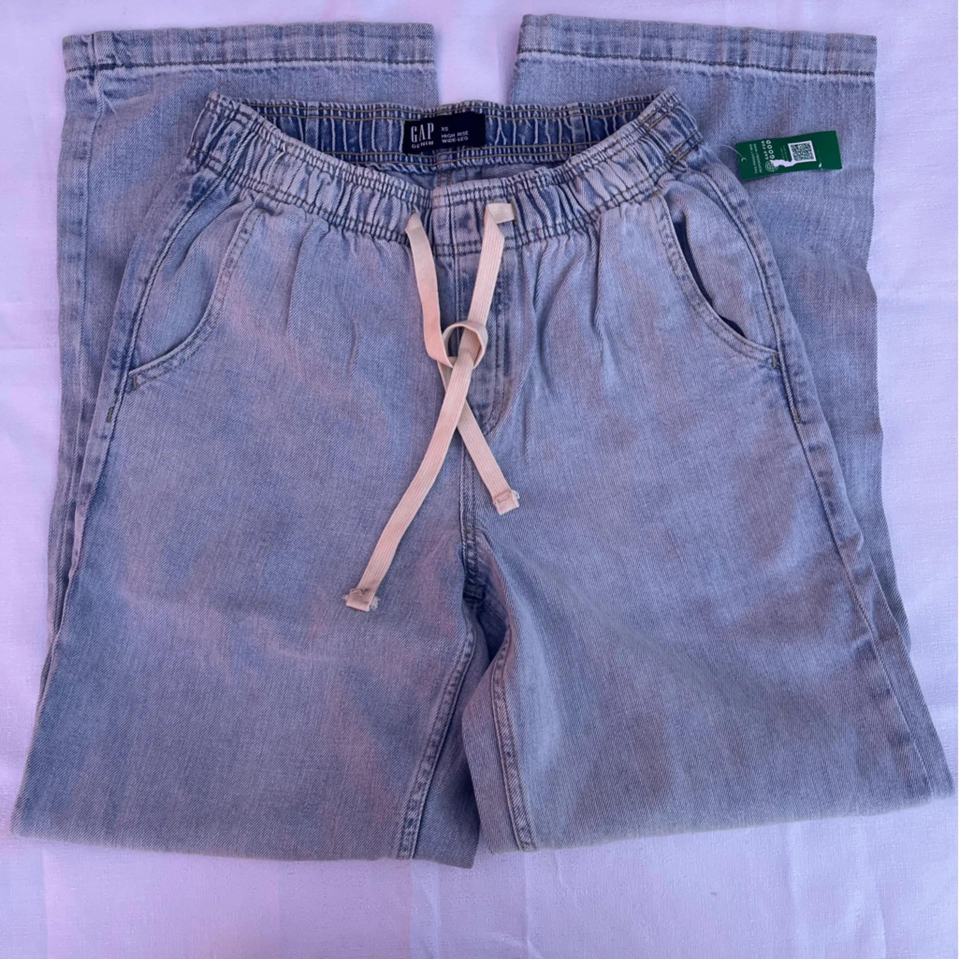 GAP 🔥🔥WIIDE LEG XS Soft Blue Denim Pants - Image 5