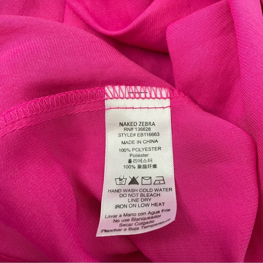Naked Zebra Hot Pink Blouse Size Small - Image 4