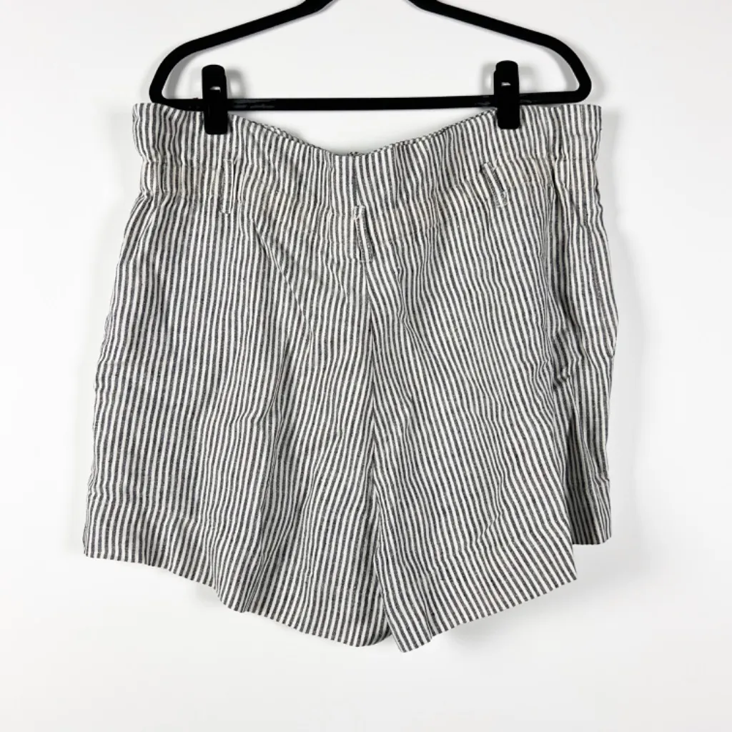 Reformation Theodore Linen Lightweight Pinstripe Mini High Waisted Shorts 12 - Image 4