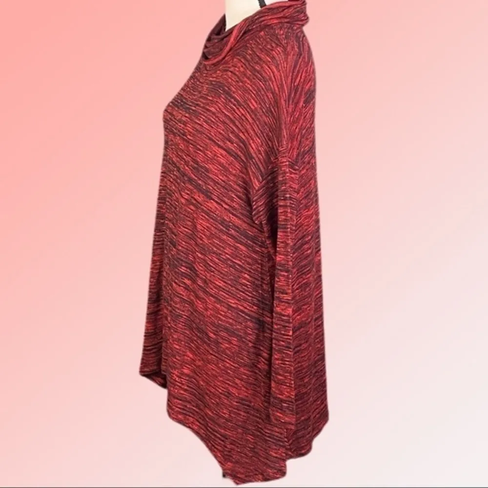 JOAN VASS heather red and black lightweight turtleneck sweater, size Medium. EUC - Image 5