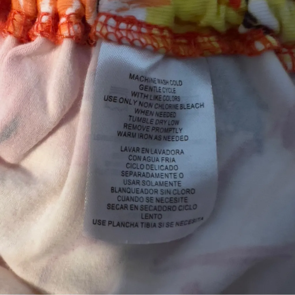 Caribbean Jo Island Supply Co Sm. Floral Tropical Top Tie Cinched Sides Hawaii - Image 5