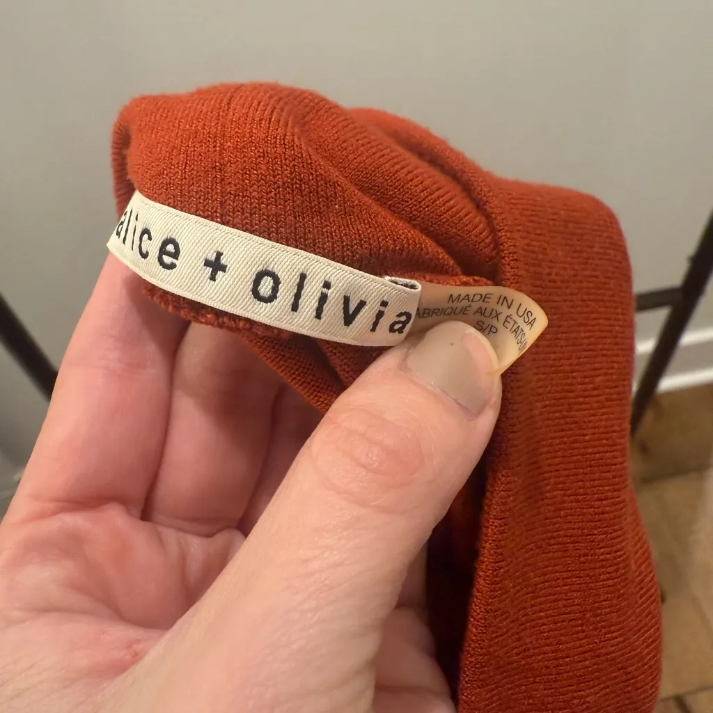 Alice + Olivia Rust Sleeveless Turtleneck Top - Image 2